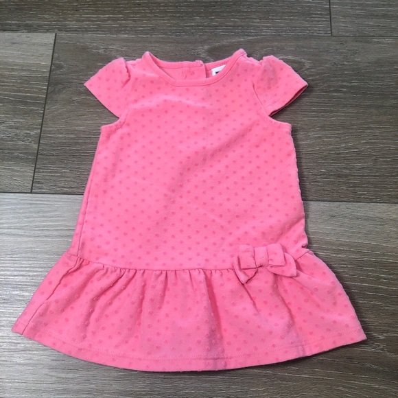 Janie And Jack Swiss Dot Rose Pink Dress Baby Girls Size 0-3 Months - Picture 2 of 7